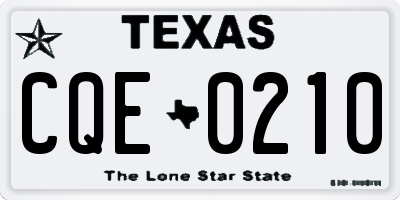 TX license plate CQE0210