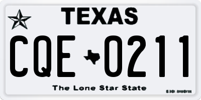 TX license plate CQE0211