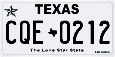 TX license plate CQE0212