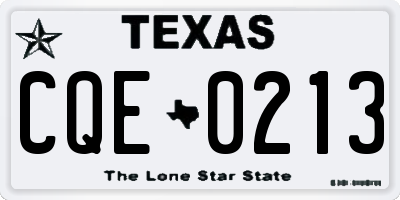 TX license plate CQE0213