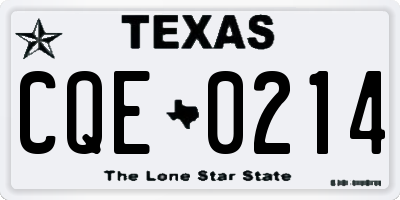 TX license plate CQE0214