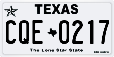 TX license plate CQE0217