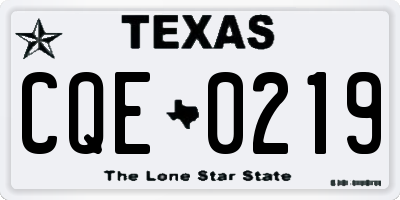 TX license plate CQE0219