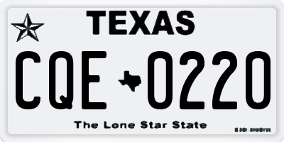 TX license plate CQE0220