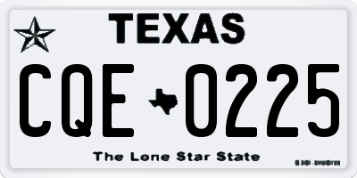 TX license plate CQE0225