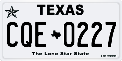 TX license plate CQE0227