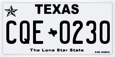 TX license plate CQE0230