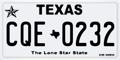 TX license plate CQE0232