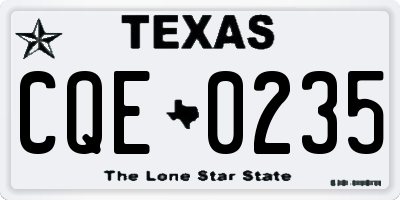 TX license plate CQE0235