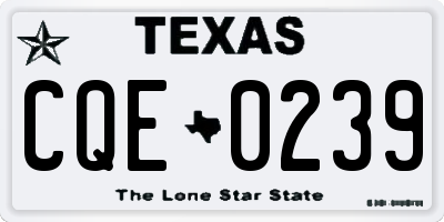 TX license plate CQE0239
