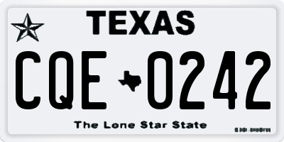 TX license plate CQE0242