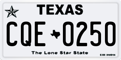 TX license plate CQE0250