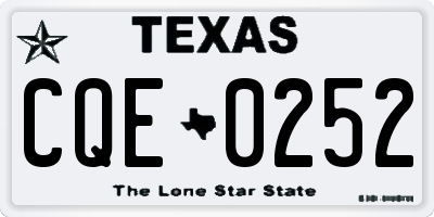 TX license plate CQE0252