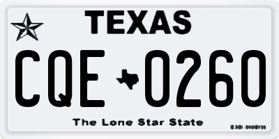 TX license plate CQE0260