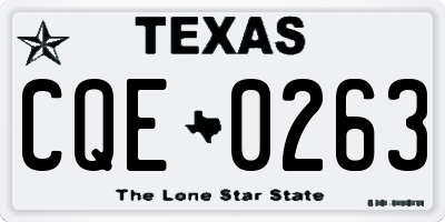 TX license plate CQE0263