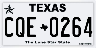 TX license plate CQE0264
