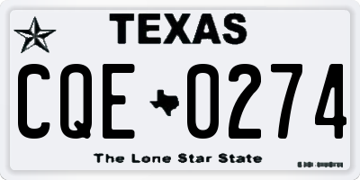 TX license plate CQE0274