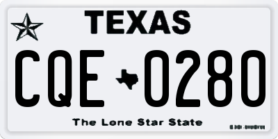 TX license plate CQE0280