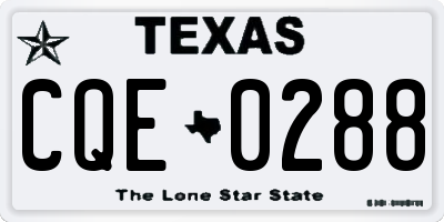 TX license plate CQE0288