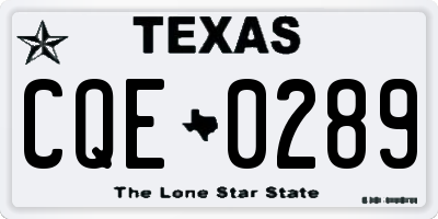 TX license plate CQE0289