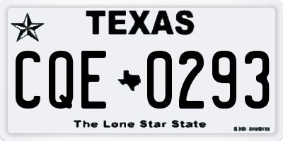 TX license plate CQE0293