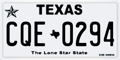 TX license plate CQE0294