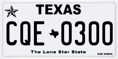 TX license plate CQE0300