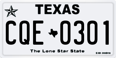 TX license plate CQE0301