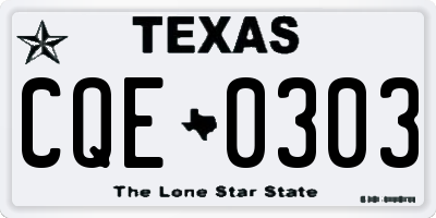 TX license plate CQE0303