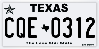 TX license plate CQE0312