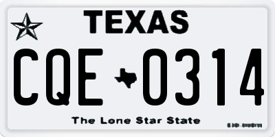 TX license plate CQE0314