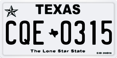 TX license plate CQE0315