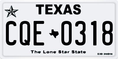TX license plate CQE0318