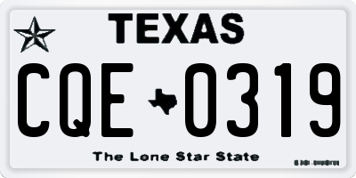 TX license plate CQE0319