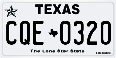 TX license plate CQE0320