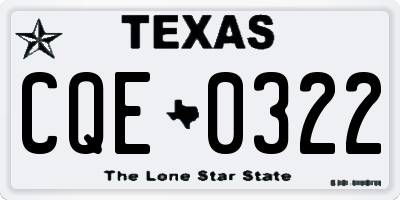 TX license plate CQE0322