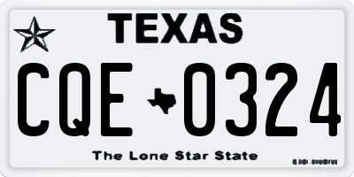 TX license plate CQE0324