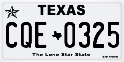 TX license plate CQE0325