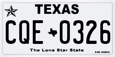 TX license plate CQE0326