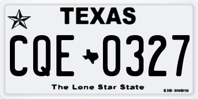 TX license plate CQE0327