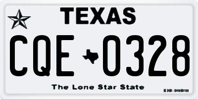 TX license plate CQE0328