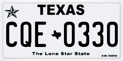 TX license plate CQE0330
