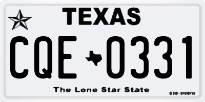 TX license plate CQE0331