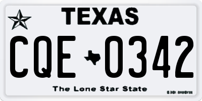 TX license plate CQE0342