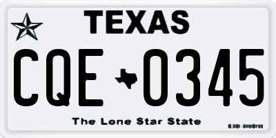 TX license plate CQE0345