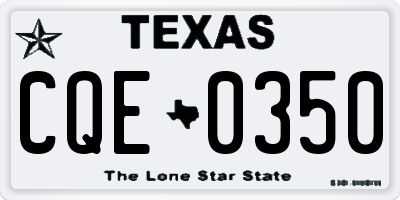 TX license plate CQE0350
