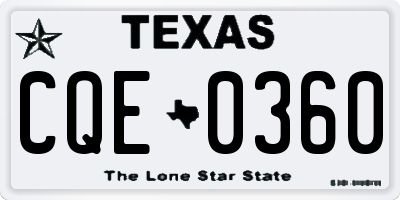 TX license plate CQE0360