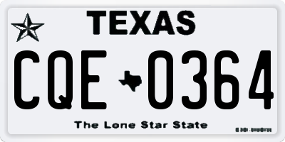 TX license plate CQE0364