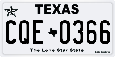 TX license plate CQE0366