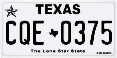 TX license plate CQE0375